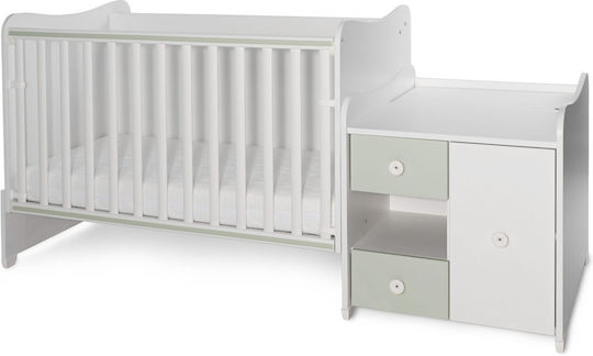 Lorelli Cabriolet Cuna Minimax Alb/Verde Lăptos Cu Sertar