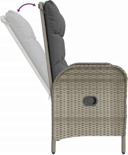Garten- und Outdoor-Möbelsets 2 Stück Grau mit Kissen
