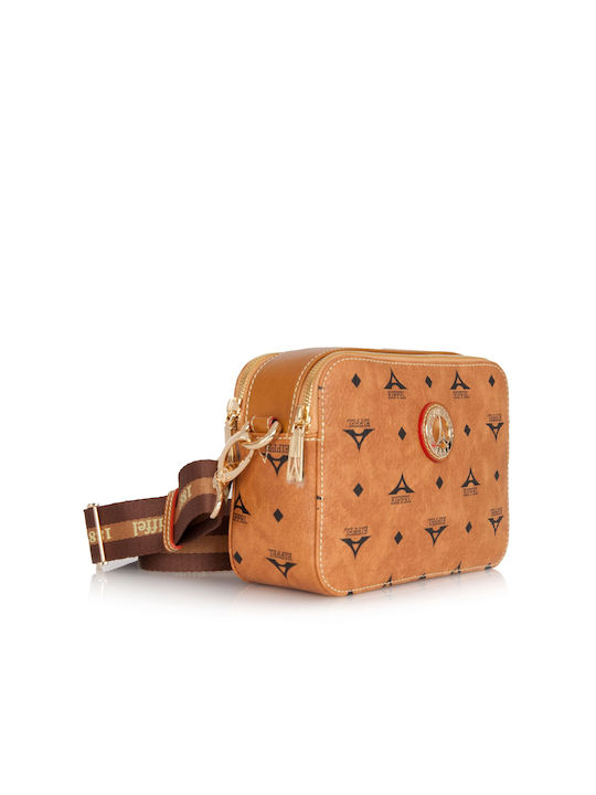 La tour Eiffel Din piele Geantă de damă Crossbody Tabac maro