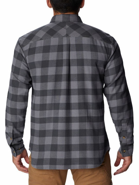 Columbia Flare Gun Stretch Men's Shirt Long Sleeve Flannel Checked Gray