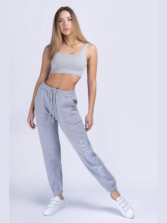 Pittentrail Παντελόνι Φόρμας με Λάστιχο Fleece Marl Grey