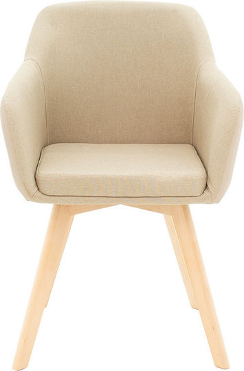 Safira Dining Room Artificial Leather Armchair Beige-natural 57x58x84cm