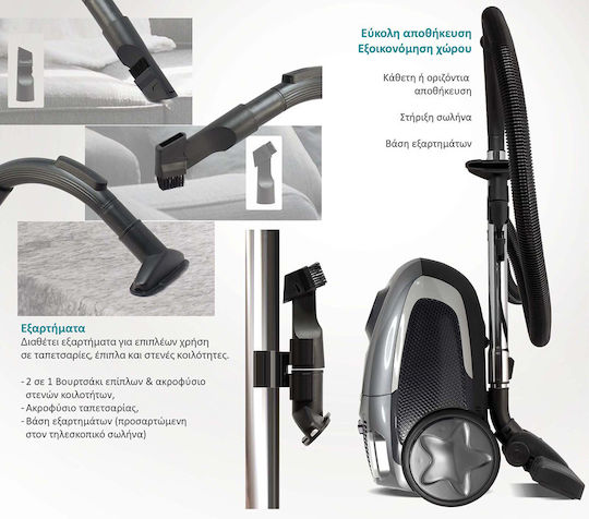 Bruno BRN-0136 Staubsauger 800W Eingetütet 3.5Es Gray