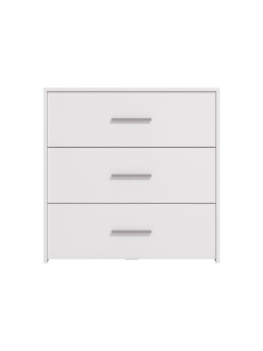 Garona Wooden Chest of Drawers with 3 Drawers White 80.5x33x80.5cm