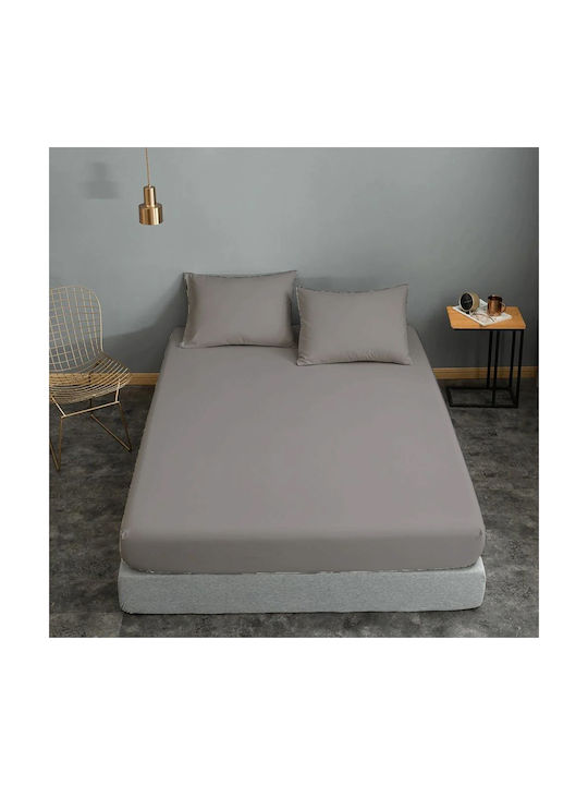 Le Blanc Cotton Line Pillowcase Set with Envelope Cover Grey 50x70cm.