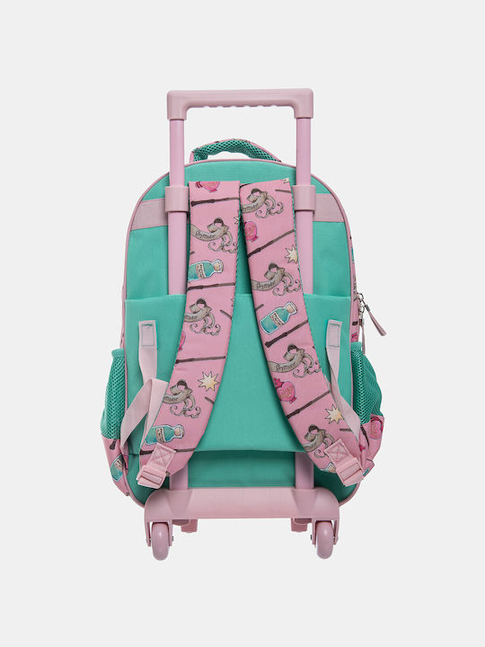 Graffiti School Bag Trolley Elementary, Elementary Pink with Water Bottle Holder