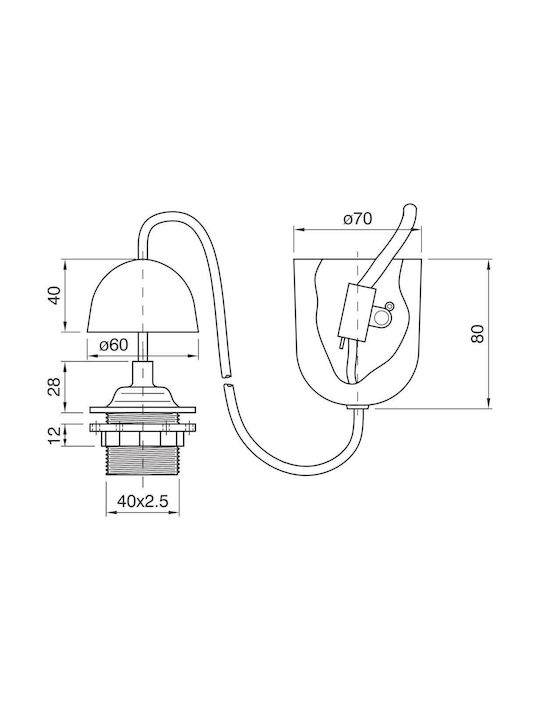 Cubalux Pendant Light Suspension for Socket E27 White