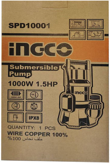 Ingco Monofazică Pompă Ape reziduale / canalizare 1.5hp SPD10001