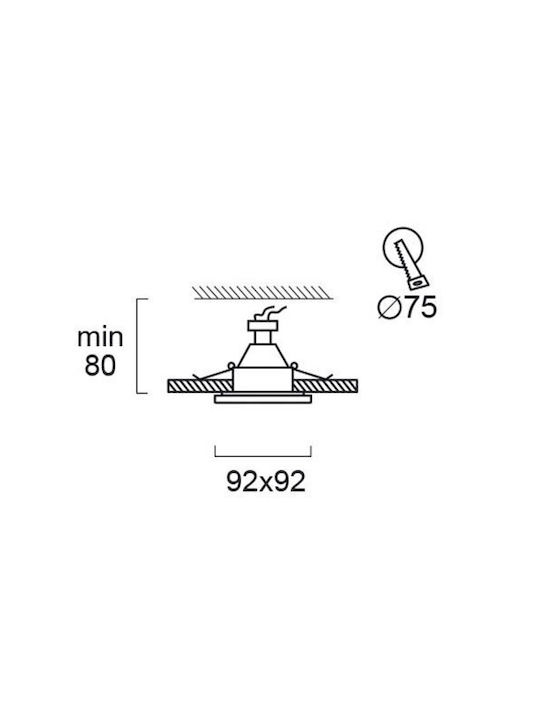 Viokef Richard Round Metallic Recessed Spot with Socket GU10 Moving White 9.2x9.2cm. 1pcs