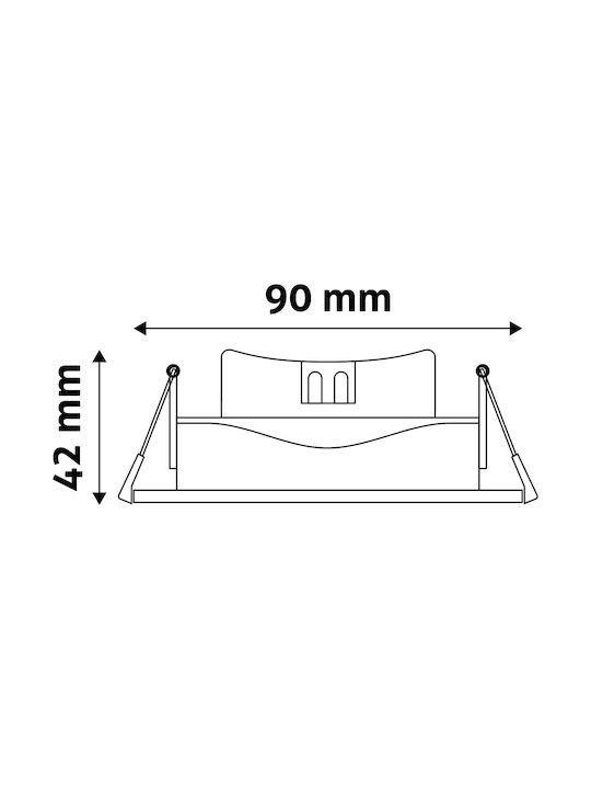 Avide ALDLS38NW-S-7W Square Plastic Recessed Spot with Integrated LED and Natural White Light White 9x9cm. 1pcs