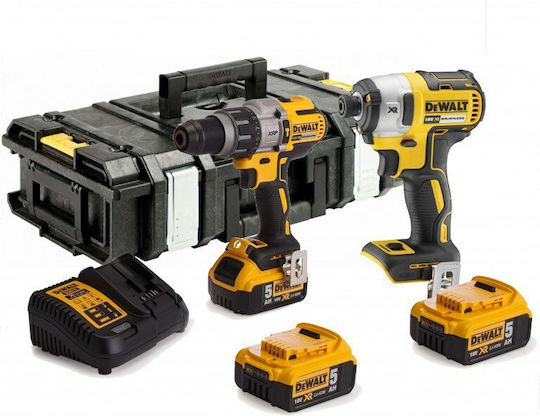 DEWALT DCK276P3 Σετ Κρουστικό Δραπανοκατσάβιδο & Παλμικό Κατσαβίδι Brushless 18V με 3 Μπαταρίες 5Ah και Θήκη
