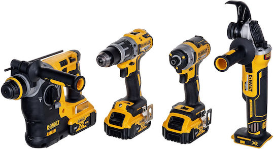 DEWALT DCK422P3 Сет Ъглово колело & Двигател за бормашина & Ударна машина & Ударна отвертка 18V с 3 батерии 5Ах и куфар