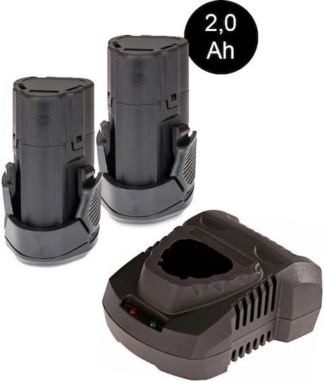 Krausmann US118-22S Set Bohrer & Schlagschrauber 12V mit 2 Batterien 2Ah und Hülle