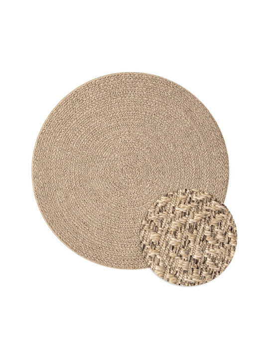 vidaXL Rug Outdoor Round from Jute Beige