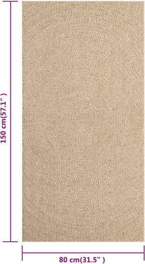 vidaXL Zizur Teppich Außenbereich Rechteckig aus Jute Beige