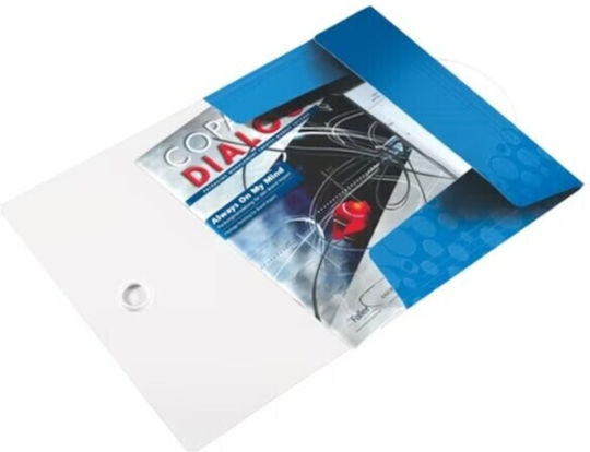 Leitz Folder with Rubber Band and Ears for Paper A4 Blue Circular Clasp