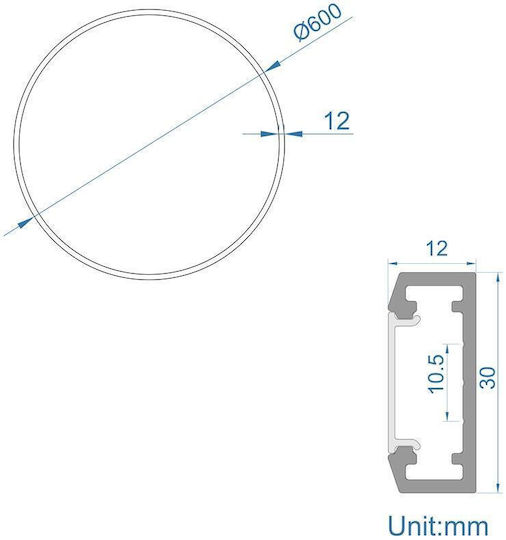 Cubalux Hanging Aluminum Profile for LED Strip with Opal Cover