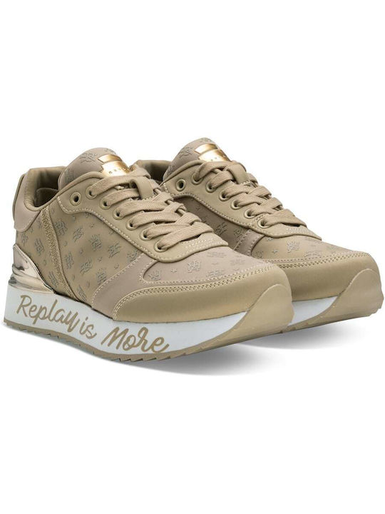 Replay Penny All Over Sneakers Beige