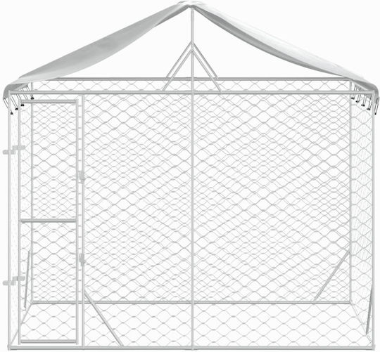 vidaXL Металик Парк За Кучета 300x150x250см Сребрист