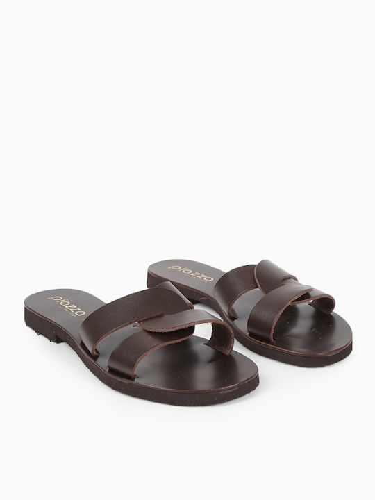 Piazza Shoes Women's Flat Sandals in Brown Color