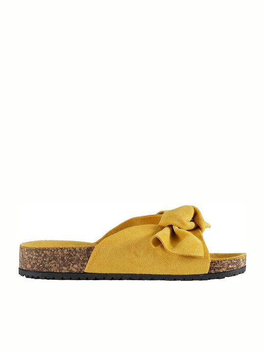 G Secret Women's Flat Sandals Flatforms in Yellow Color