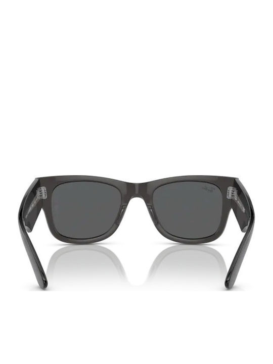 Ray Ban Mega Wayfarer Unisex Ochelari De Soare Cu Ramă Gri Din Plastic Și Lentilă Neagră RB0840S 1390B1