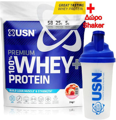 USN 100% Whey+ Premium Whey Protein with Flavor Strawberry 2kg