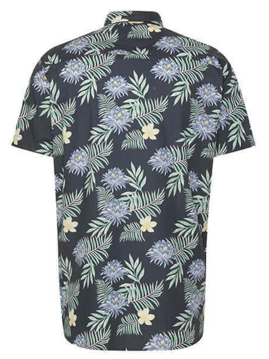 Cămașă Bărbați Mâneca Scurtă 100% Bumbac Linie Îngustă Model Floral Gri