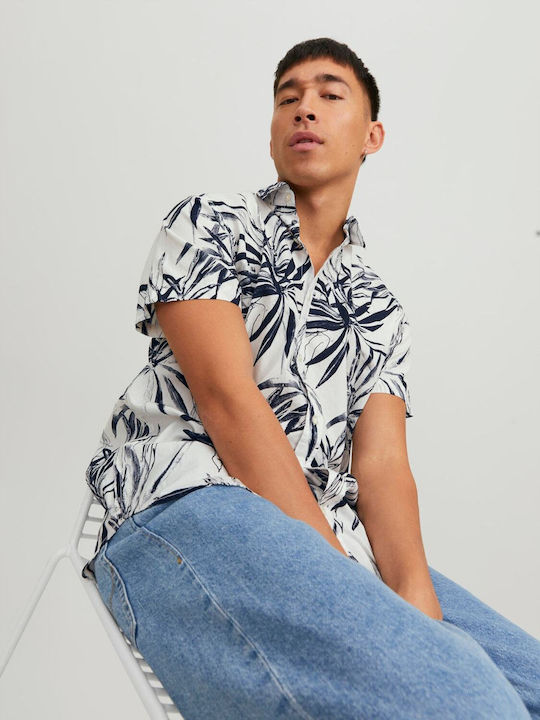 Short Sleeve Shirt In Regular Fit Floral Cloud Dancer