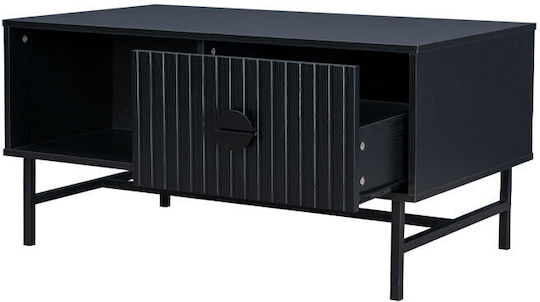 Rechteckiger Zentraler Kaffeetisch Kimono Holz Schwarz M100xL59xH50.2cm