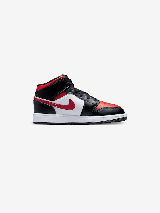Air  1 Детски Спортни Обувки Running с Връзки Черни / Fire Red / Бели