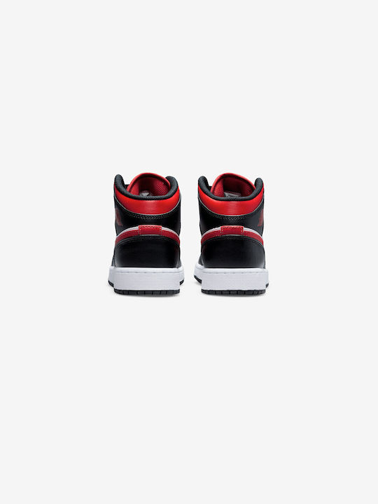 Air  1 Детски Спортни Обувки Running с Връзки Черни / Fire Red / Бели