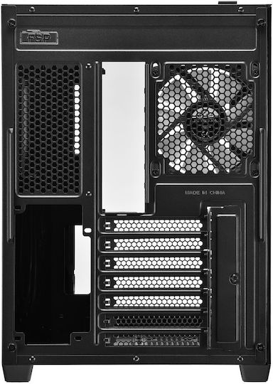 FSP/Fortron CMT380 Gaming Midi-Turm Computergehäuse mit Seitenfenster und RGB-Beleuchtung Schwarz