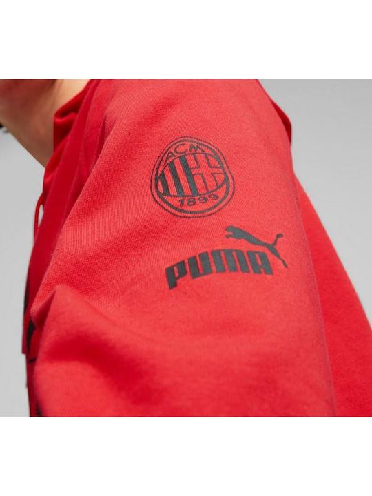 Graphic Sweatshirt with Hood Red