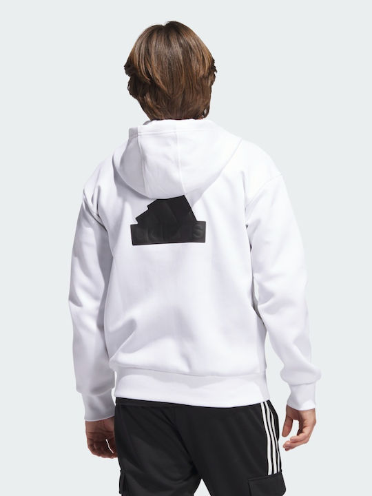 Adidas Men's Sweatshirt Jacket with Hood White