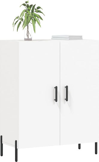 Dulap de Pardoseală pentru Sufragerie din Lemn și Metal Alb 69,5x34x90 cm