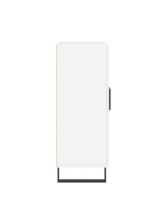 Living Room Display Cabinet made of Wood & Metal White 69.5x34x90cm