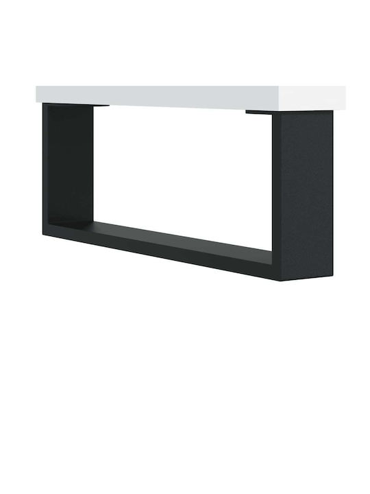 Living Room Display Cabinet made of Wood & Metal White 69.5x34x90cm