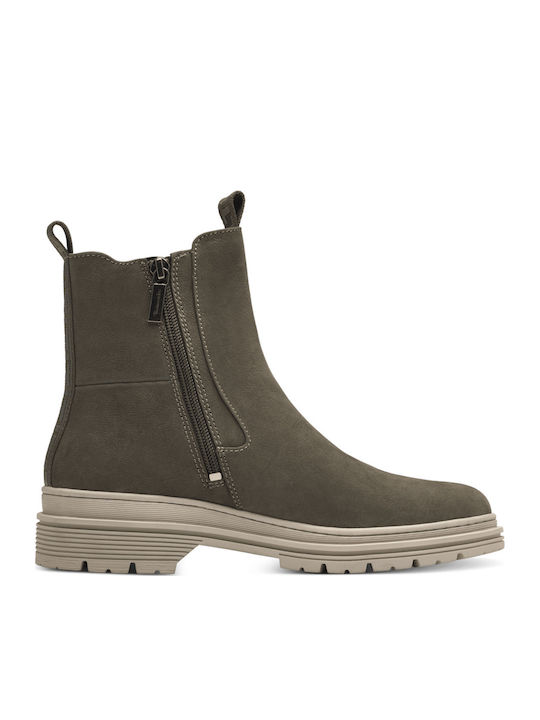 Leather Women's Chelsea Boots Khaki