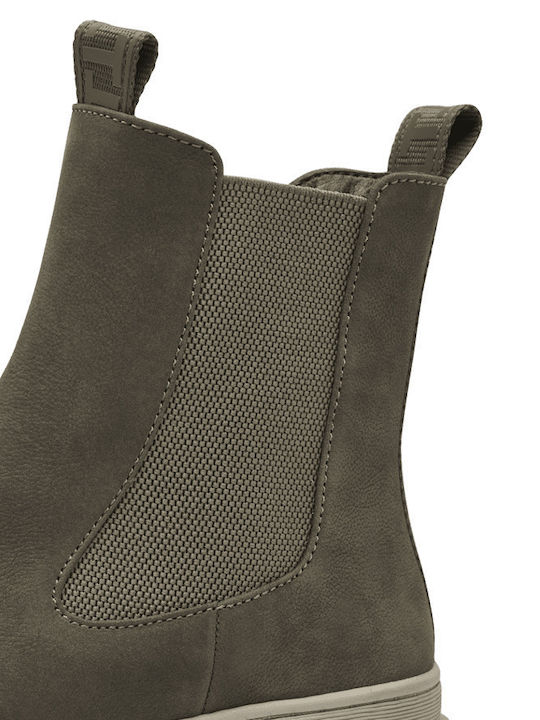 Leather Women's Chelsea Boots Khaki