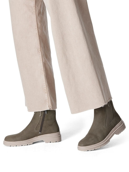 Leather Women's Chelsea Boots Khaki