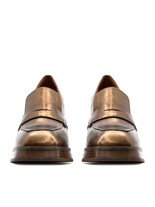 Leather Gold High Heels