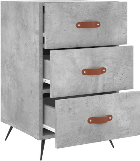 Nachttisch Metall Grey Concrete 40x40x66cm