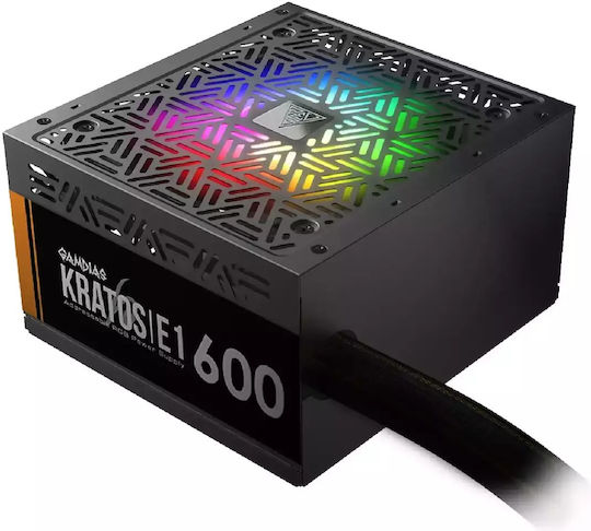 Gamdias Kratos E1-600 600W Schwarz Computer-Netzteil Voll verkabelt 80 Plus Standard