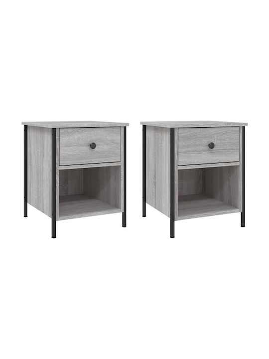 Wooden Bedside Tables 2pcs Gray 40x42x50cm