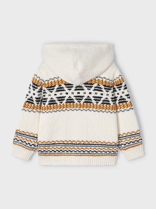 Kids Cardigan Cotton with Hood Ecru