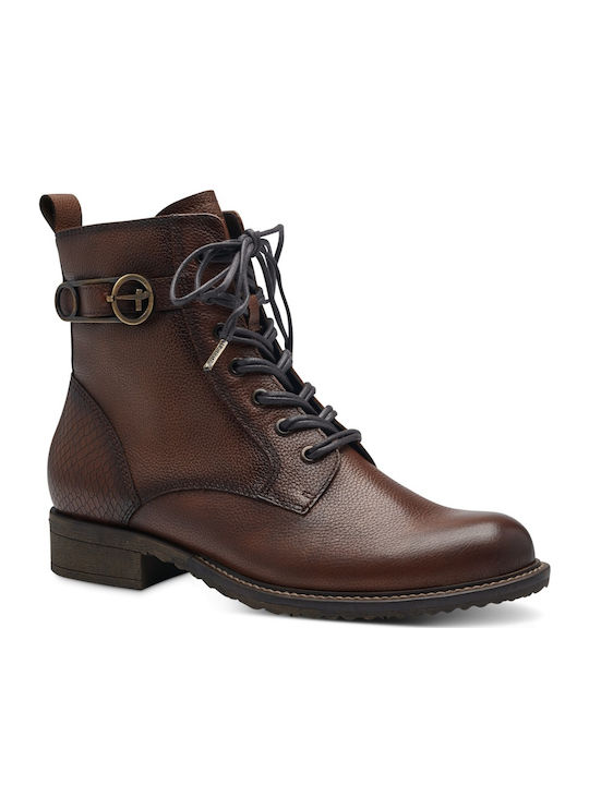 Leder Stiefeletten Damen Cognac