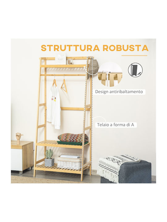 HomCom Cuier de podea din Lemn Maro 70x42x164cm