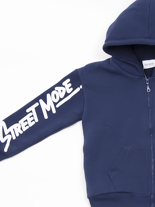 Trax Hooded Sweatshirt with Zipper Blue