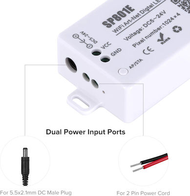 GloboStar SP801E Ασύρματο RGBW Controller Wi-Fi 73415